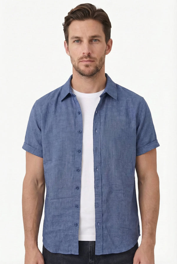 Aura Linnen Shirt Navy