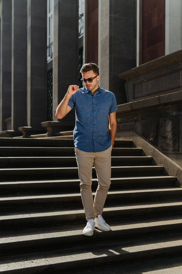 Aura Linnen Shirt Navy