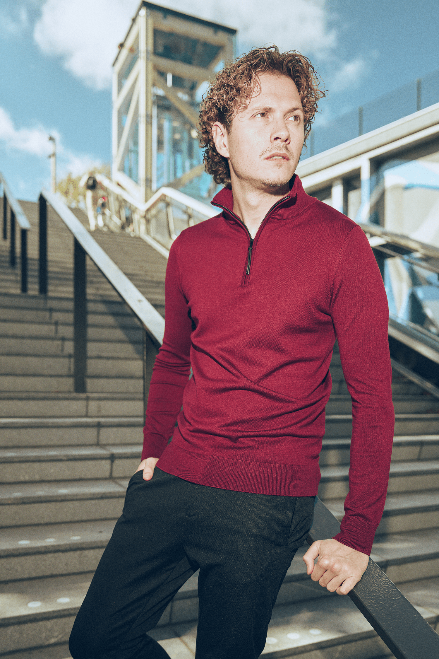 Zipper pullover Simon Bordeaux