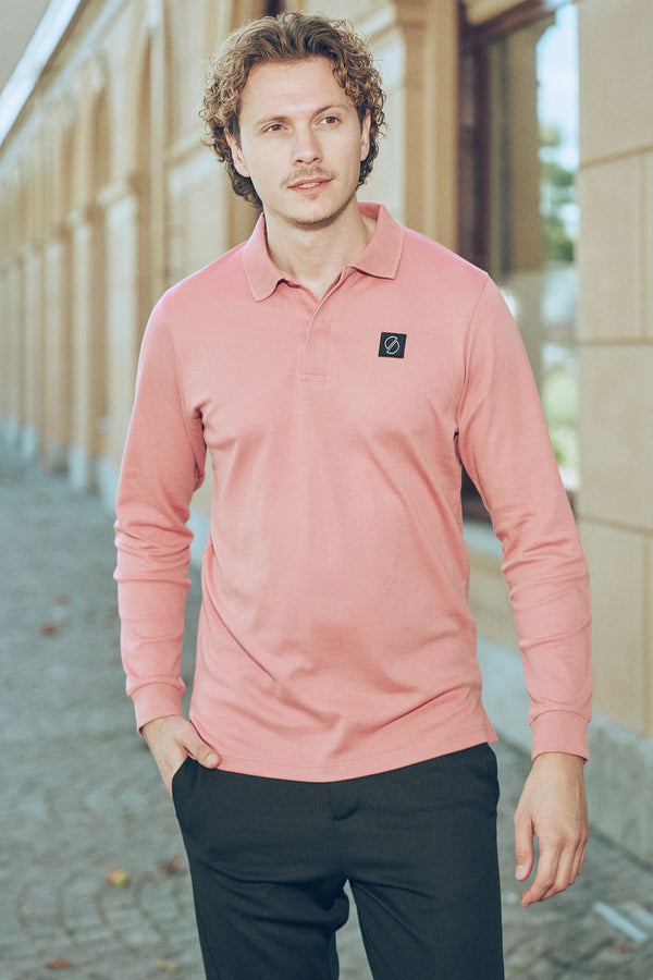 Uptown Longsleeve Polo Dusty Rose