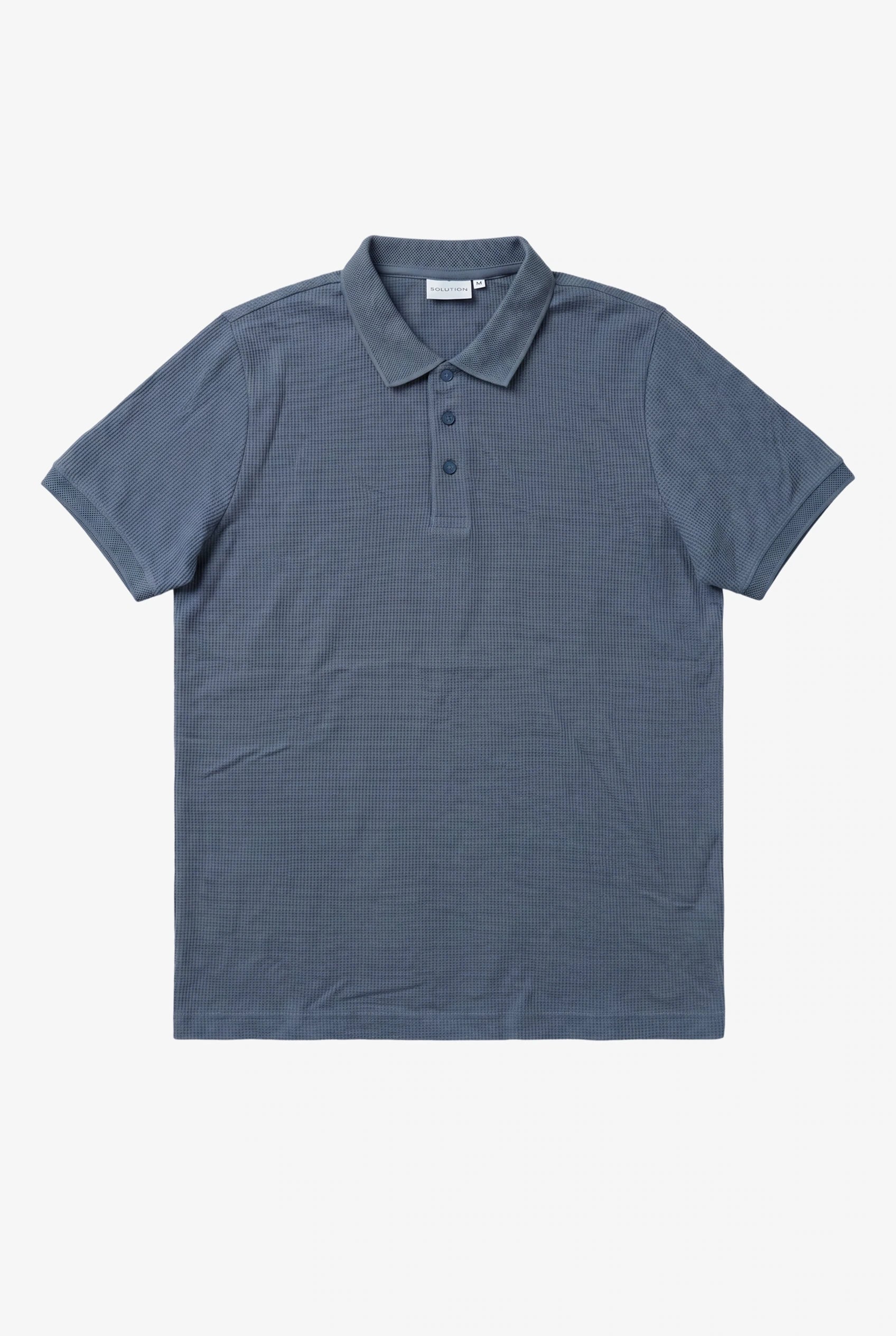 Helix Waffle Polo Blue