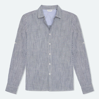 Stripe shirt Ezra Blue/Ecru