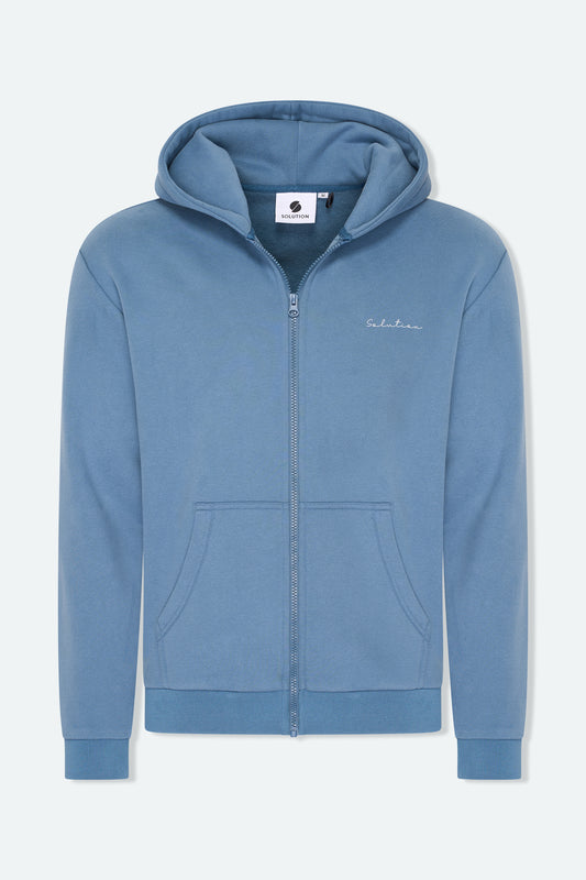 Essential Zipper Hoodie Raf Blau