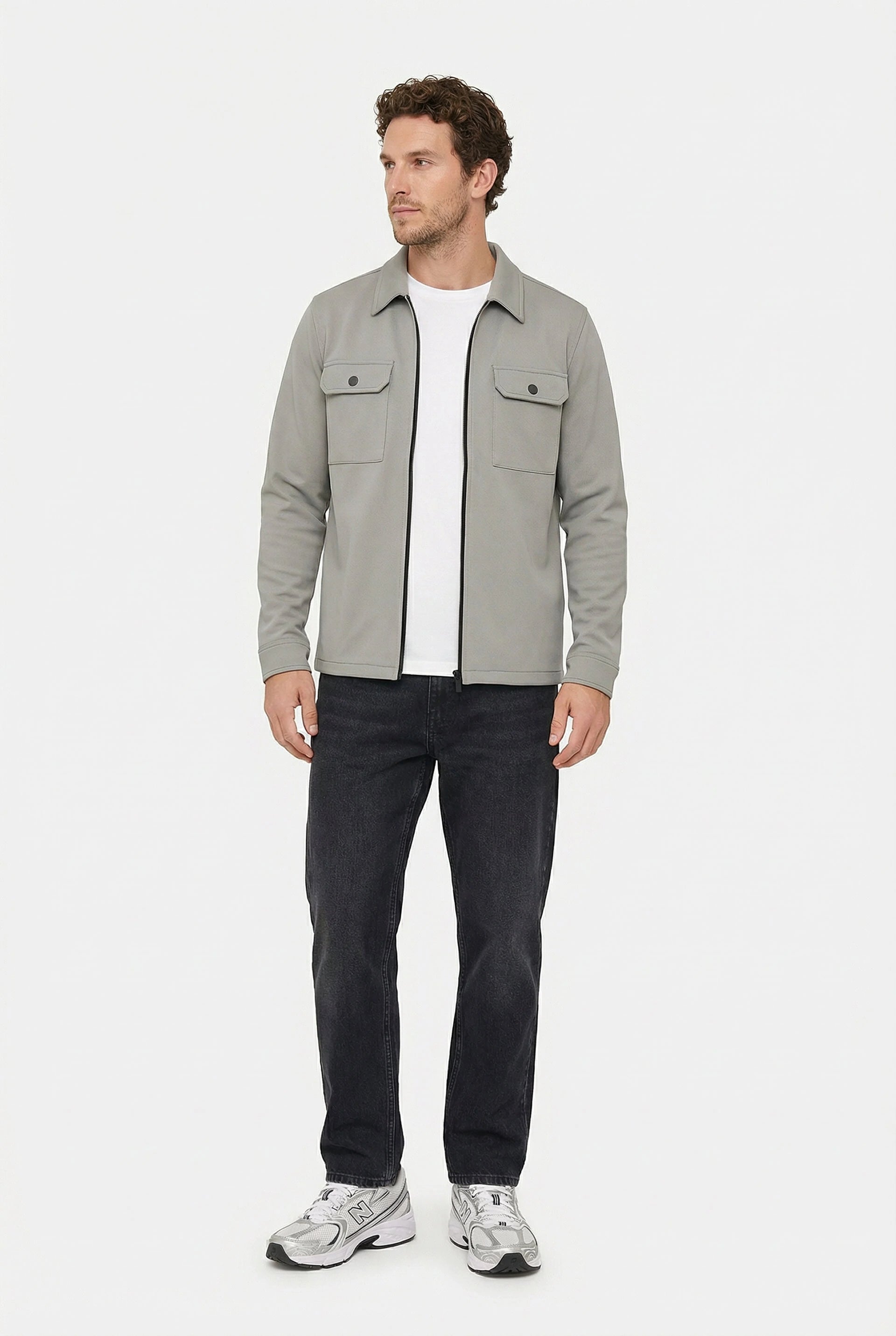 Shift Zipper Overshirt Grey