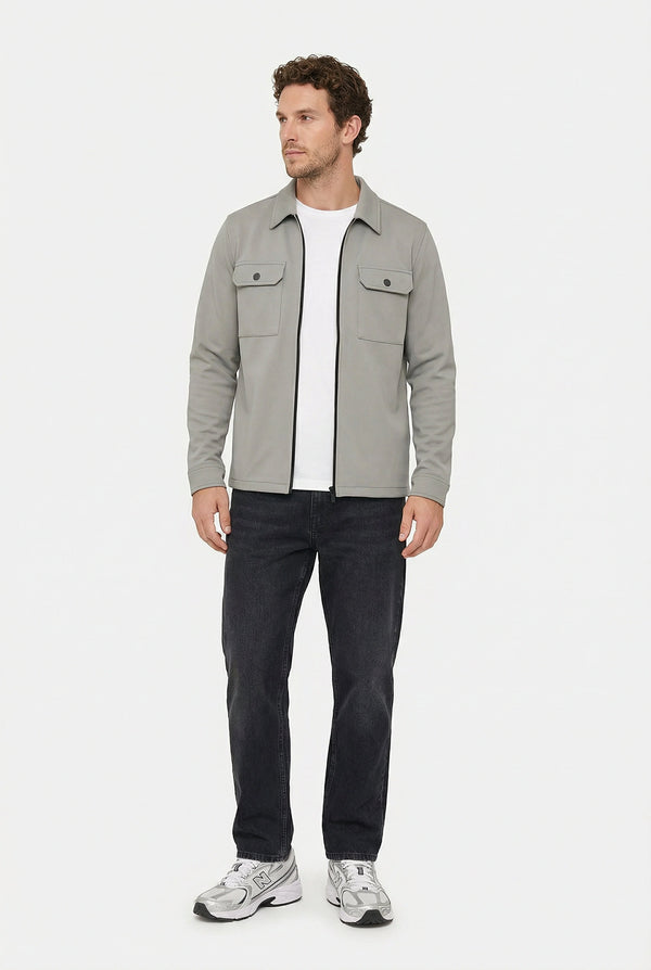 Shift Zipper Overshirt Grey