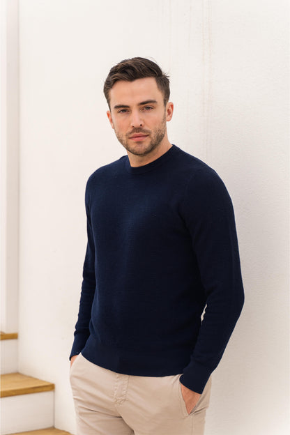 Skyline Waffelpullover Dunkelmarine