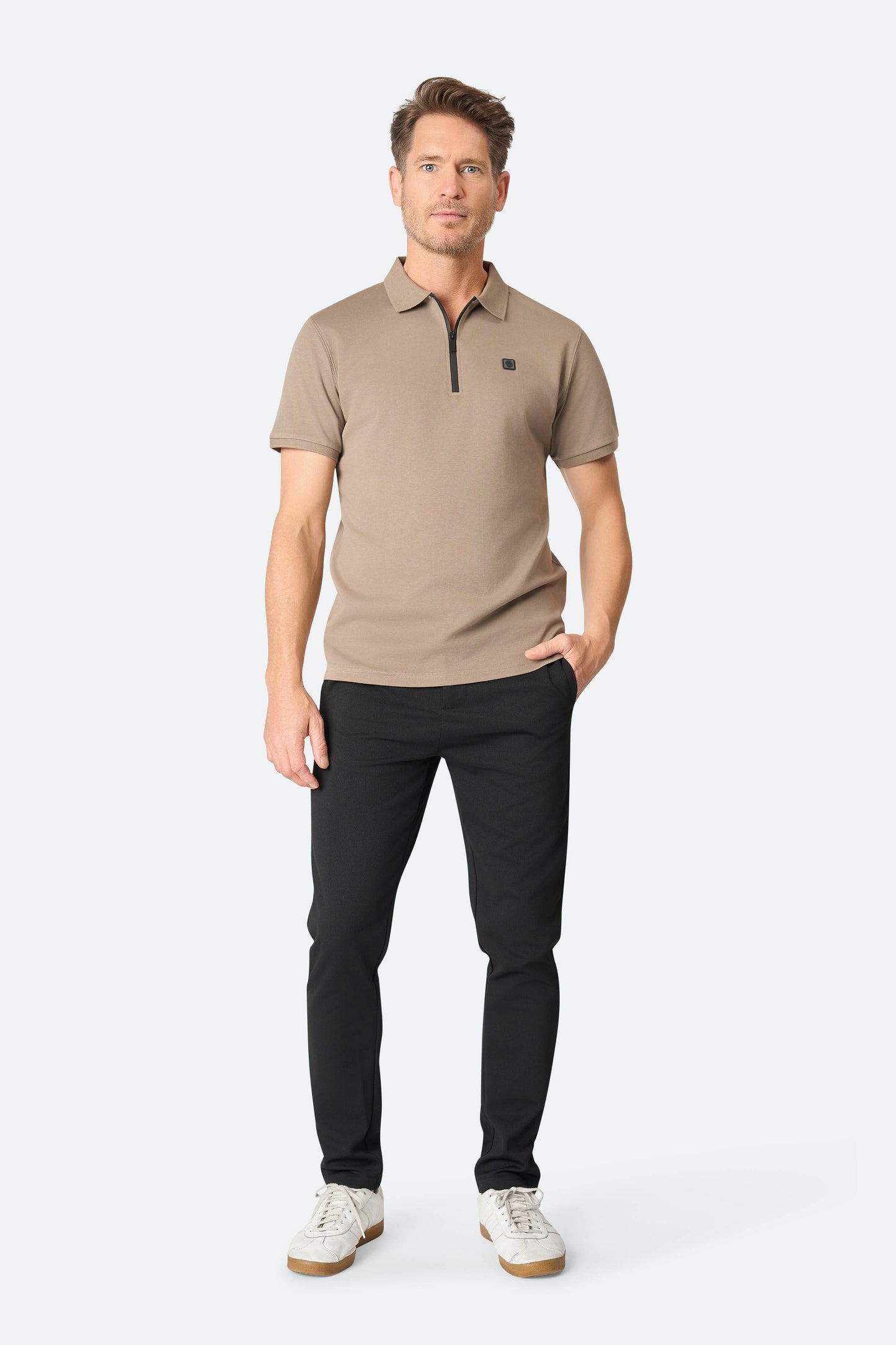 Shortsleeve Polo Olroy Taupe