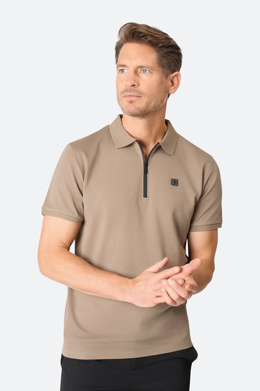 Shortsleeve Polo Olroy Taupe