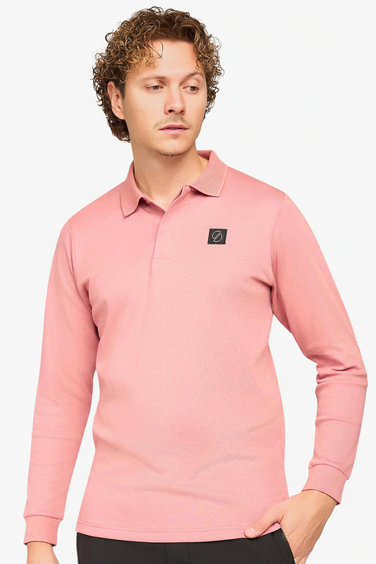Uptown Longsleeve Polo Dusty Rose