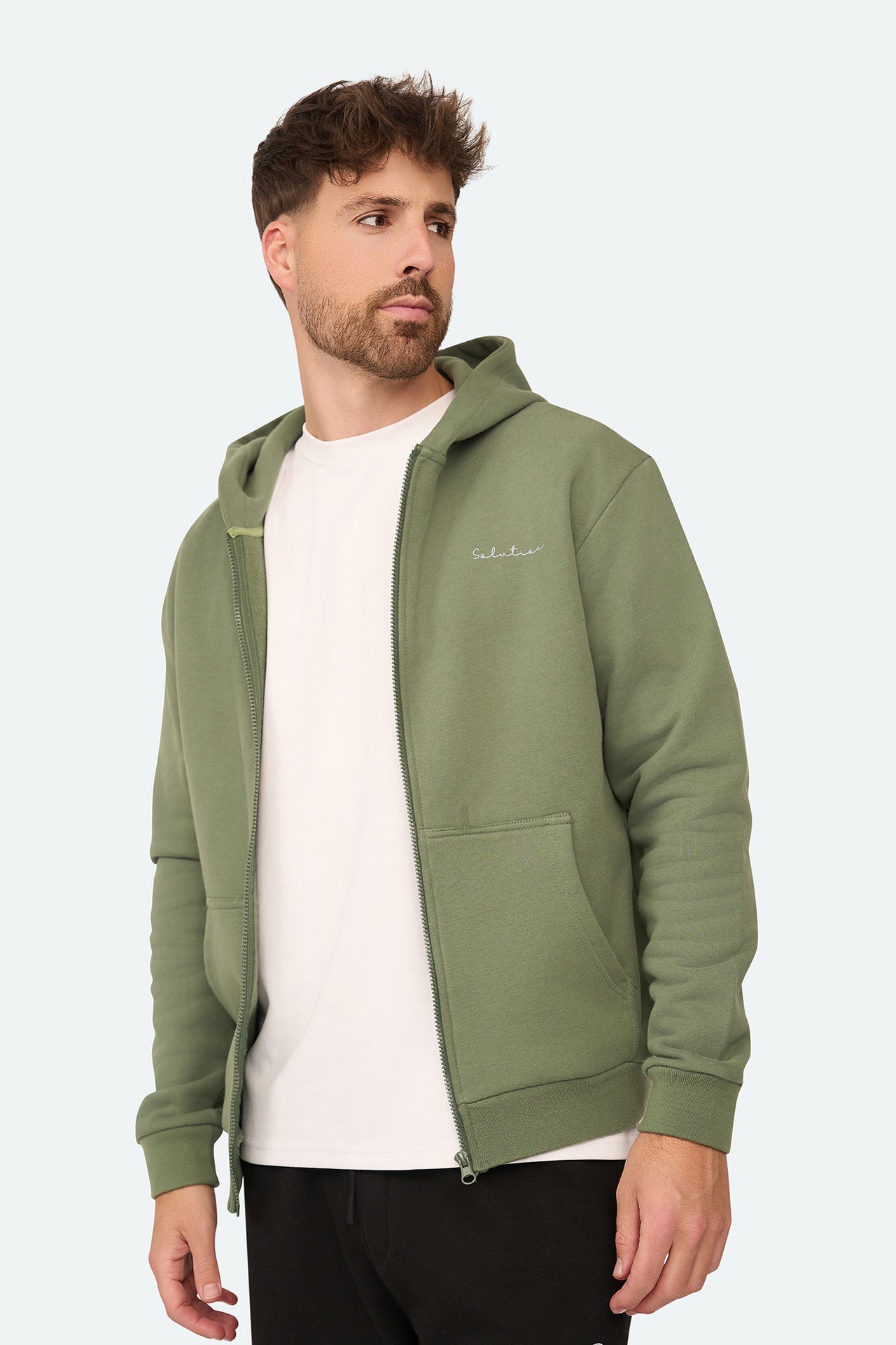 Essential Zipper Hoodie Agave Grün