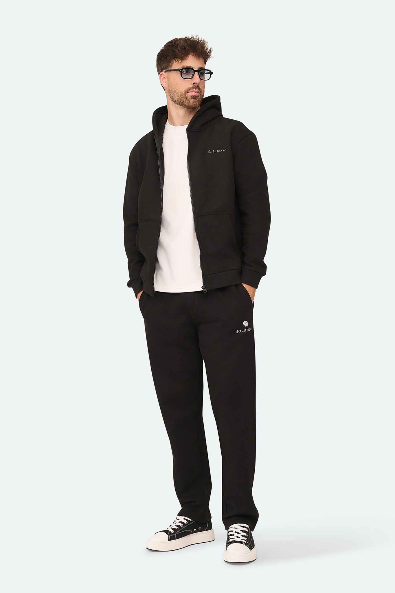 Essential Reißverschluss-Hoodie Schwarz