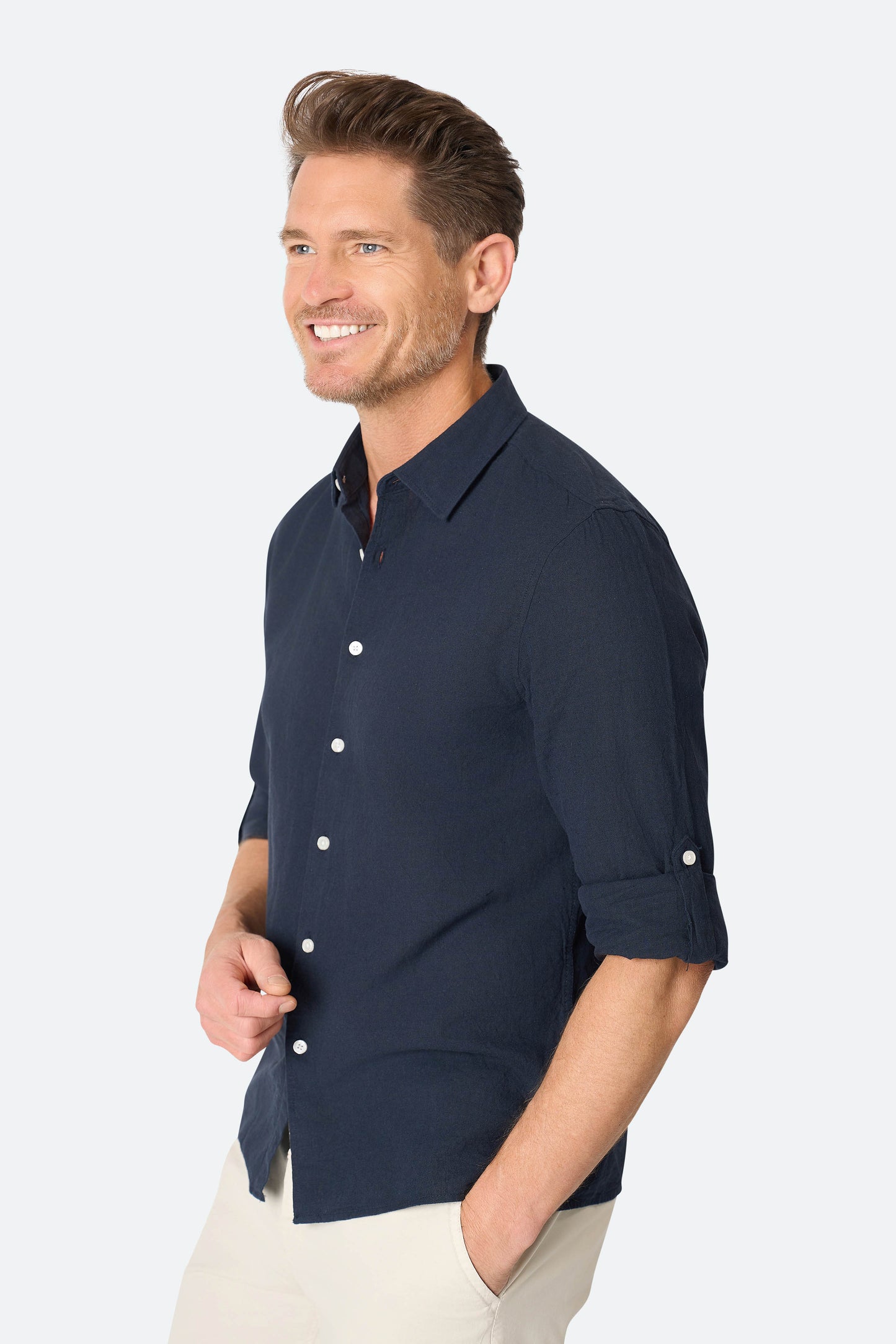 Linnen shirt Lean Navy