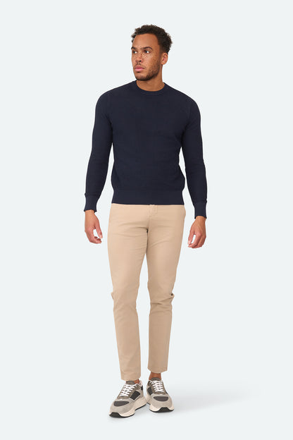 Skyline Waffelpullover Dunkelmarine