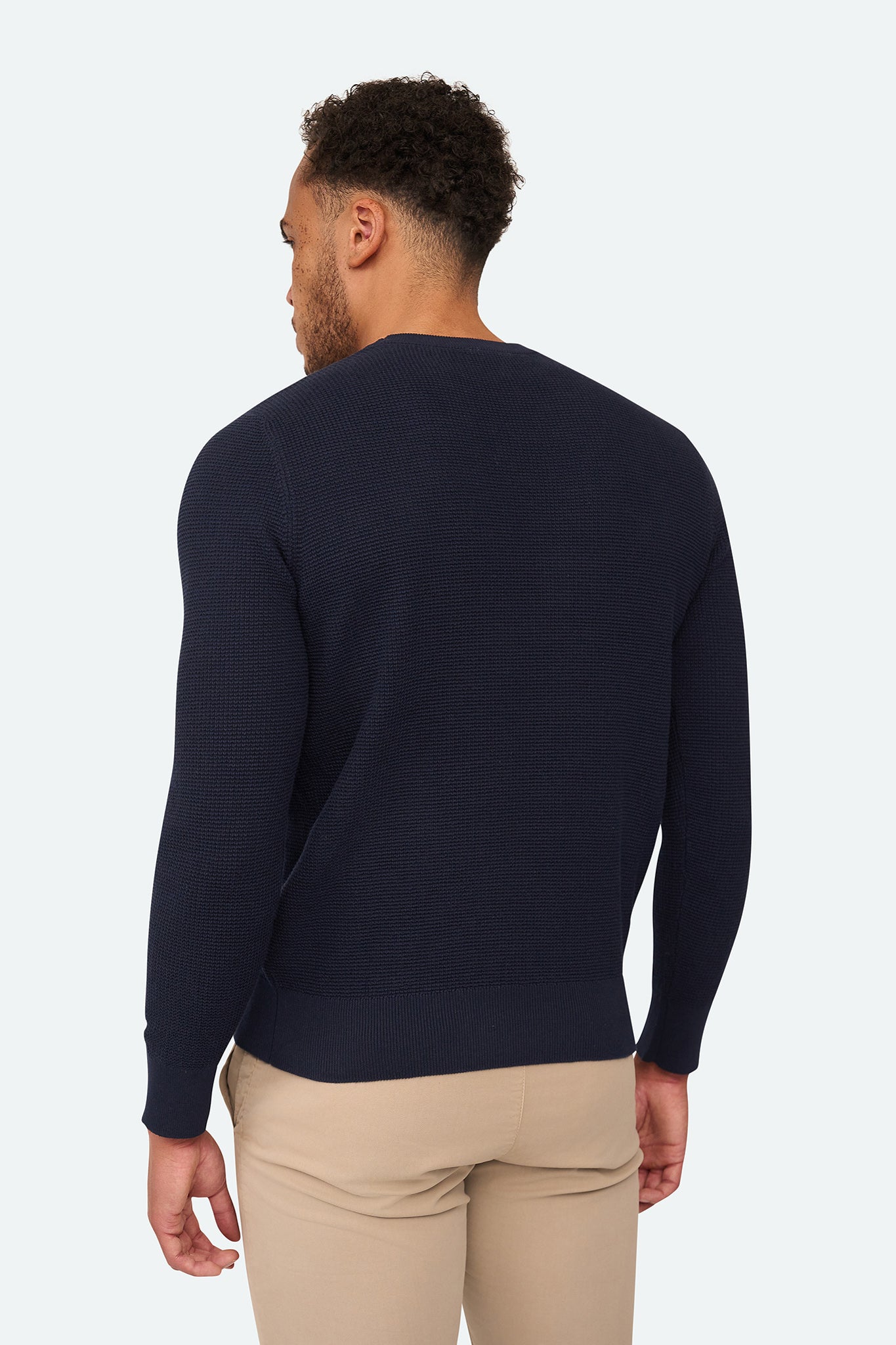 Skyline Waffelpullover Dunkelmarine