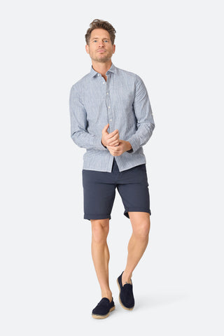 Stripe shirt Ezra Blue/Ecru