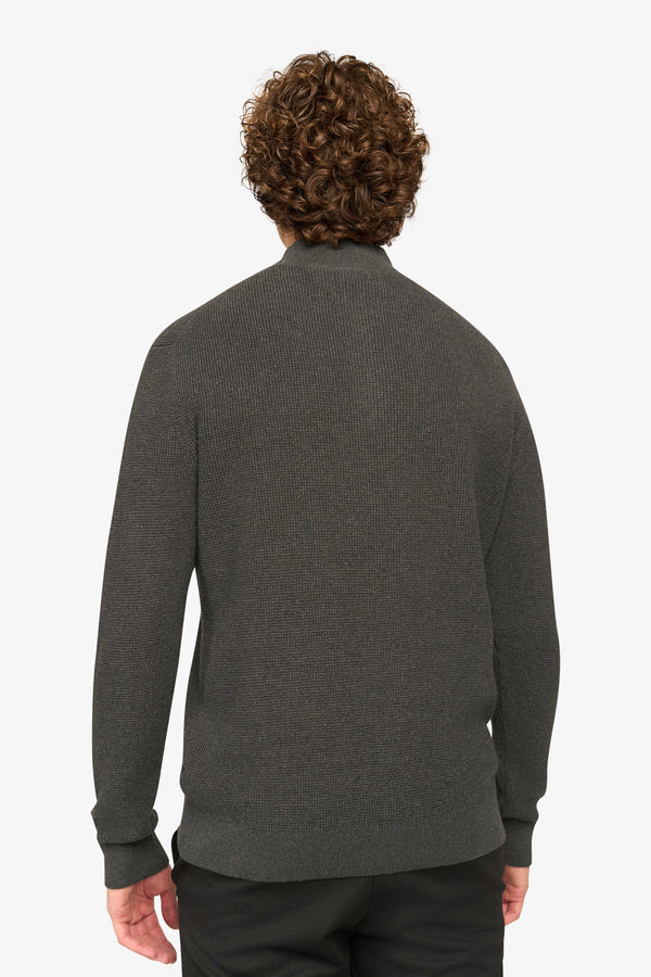 Peak Waffle Zipper Pullover Antra