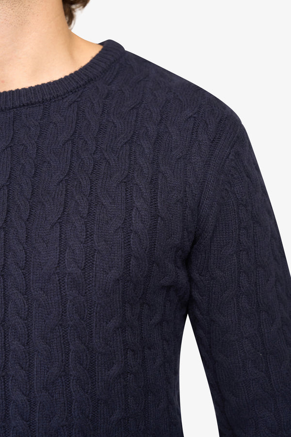 Loom Cable Pullover Navy