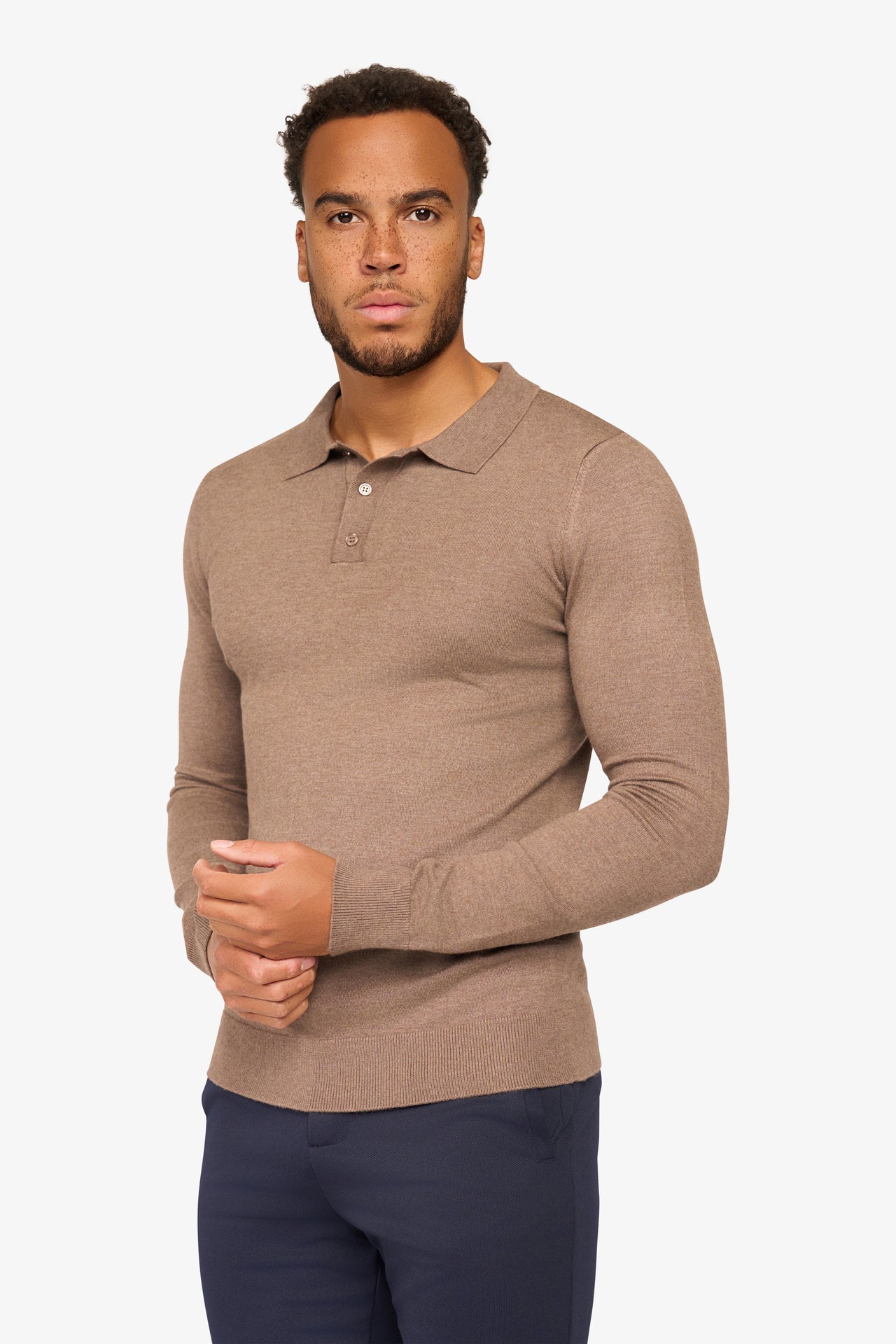 Long Sleeve Polo Ralf Mocca