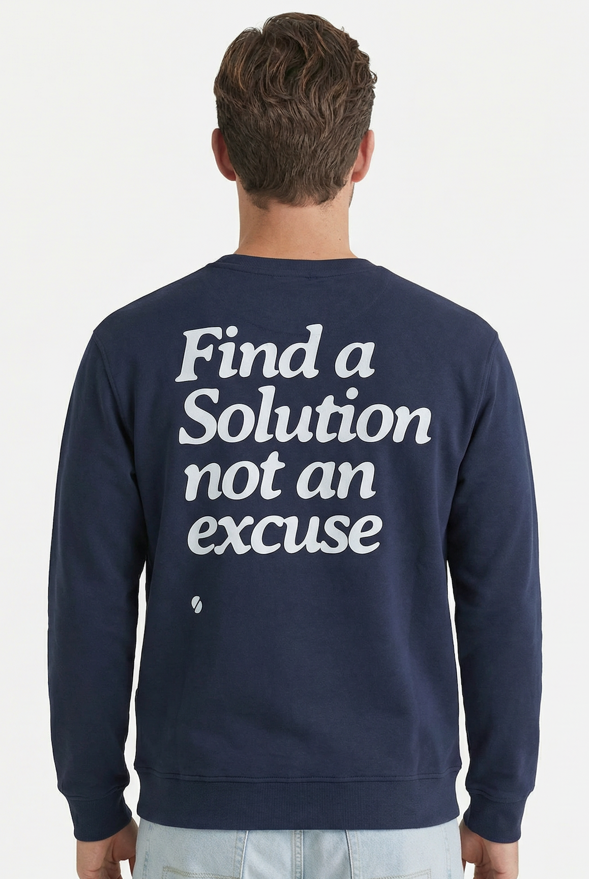 Statement Crewneck Sweater Navy