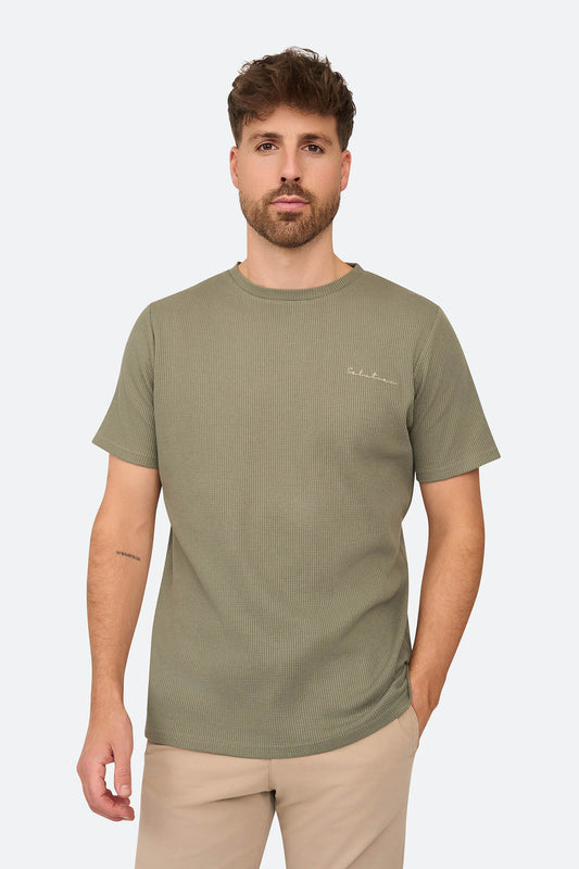 Grid Waffle T-Shirt Agave