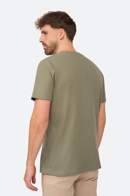 Grid Waffle T-Shirt Agave