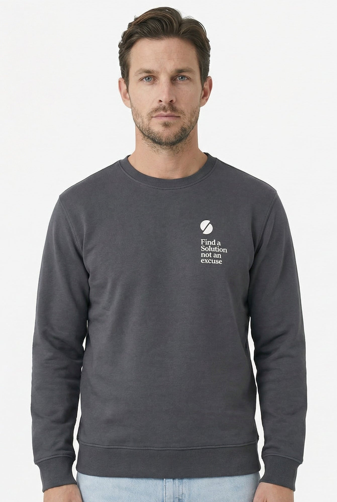 Statement Crewneck Sweater Iron Gate