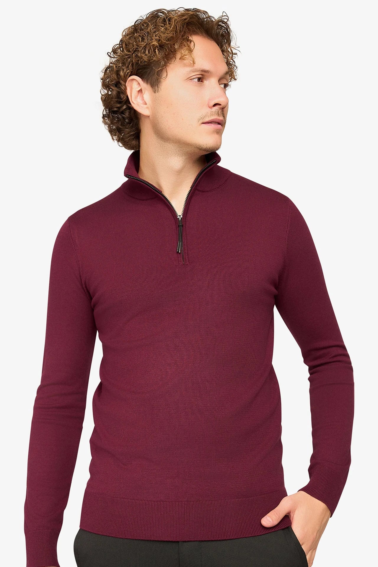 Zipper pullover Simon Bordeaux