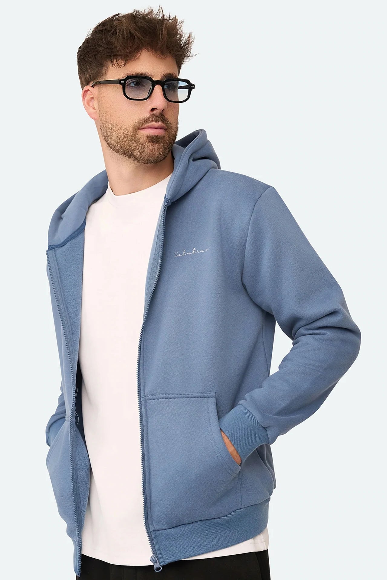 Essential Zipper Hoodie Raf Blue