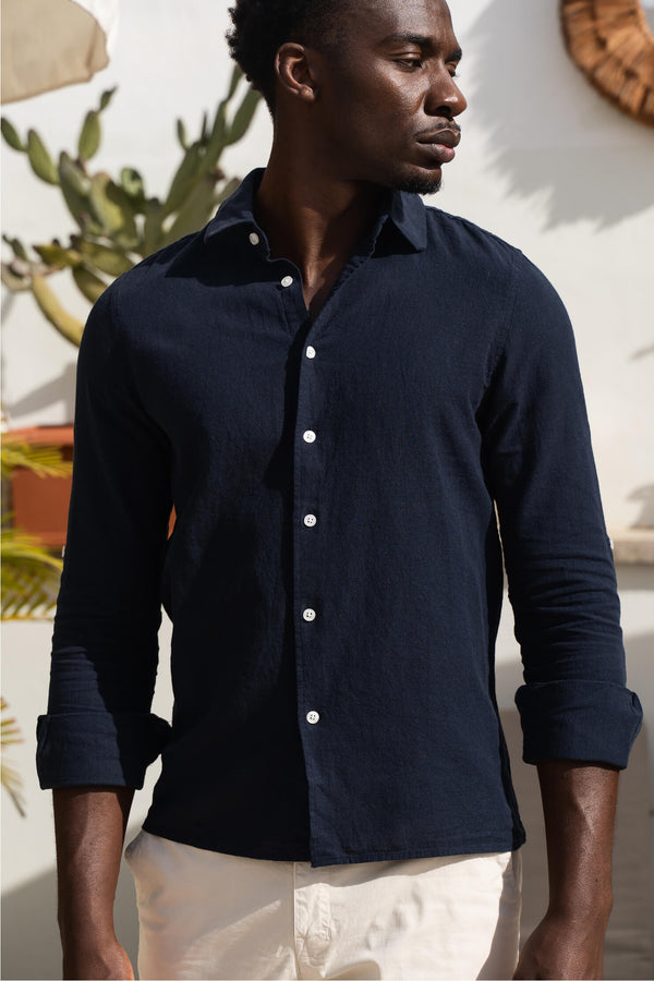 Linnen shirt Lean Navy