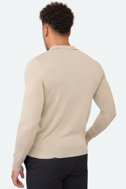 Long sleeve polo Ralf Beige - Solution Clothing