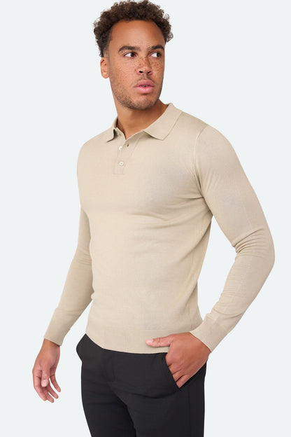 Long sleeve polo Ralf Beige - Solution Clothing