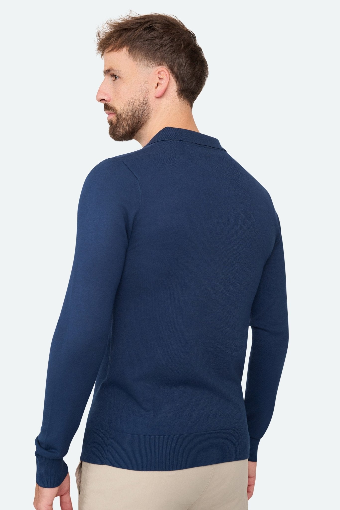 Long sleeve polo Ralf Navy - Solution Clothing