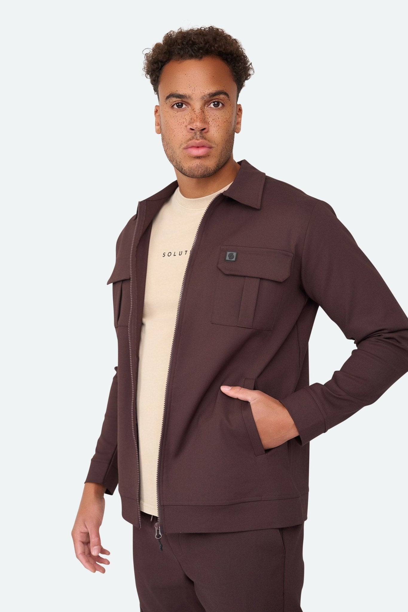 Overshirt Sjack Chicory Coffee - Solution Clothing