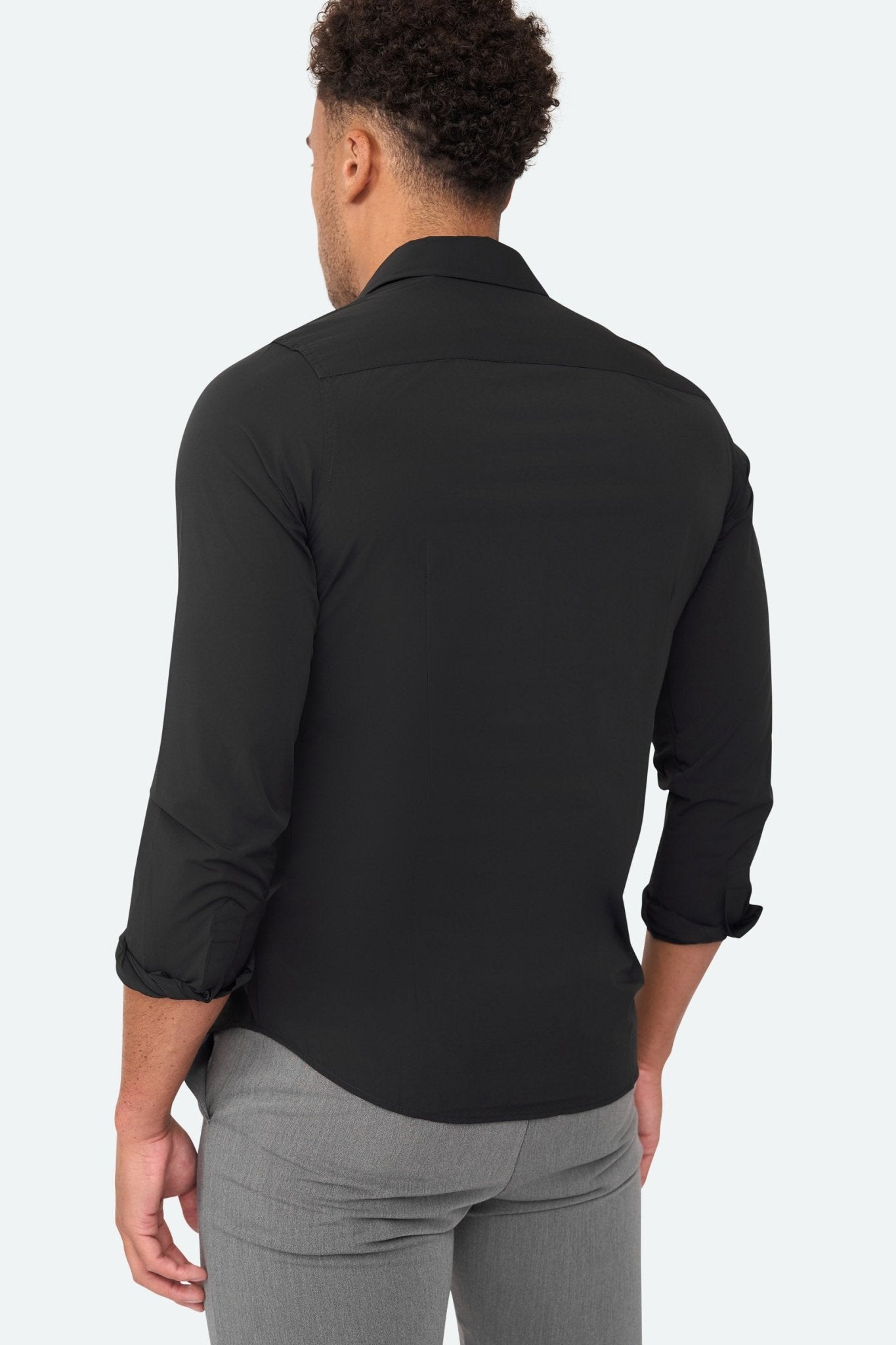 Stretch shirt Felix Black - Solution Clothing