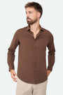 Stretch shirt Felix Brown