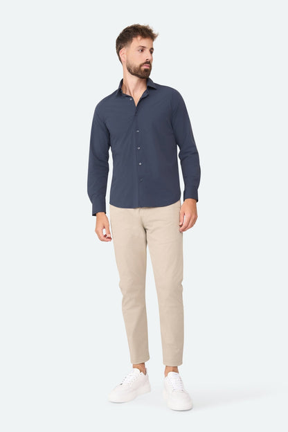 Stretch shirt Felix Navy - Solution Clothing