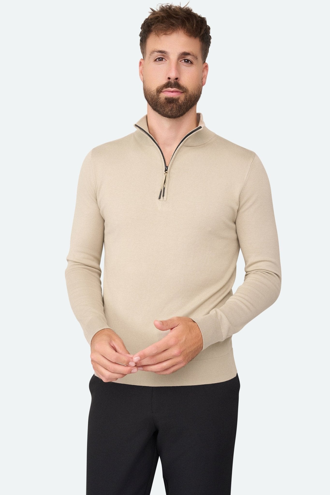 Zipper pullover Simon Beige - Solution Clothing