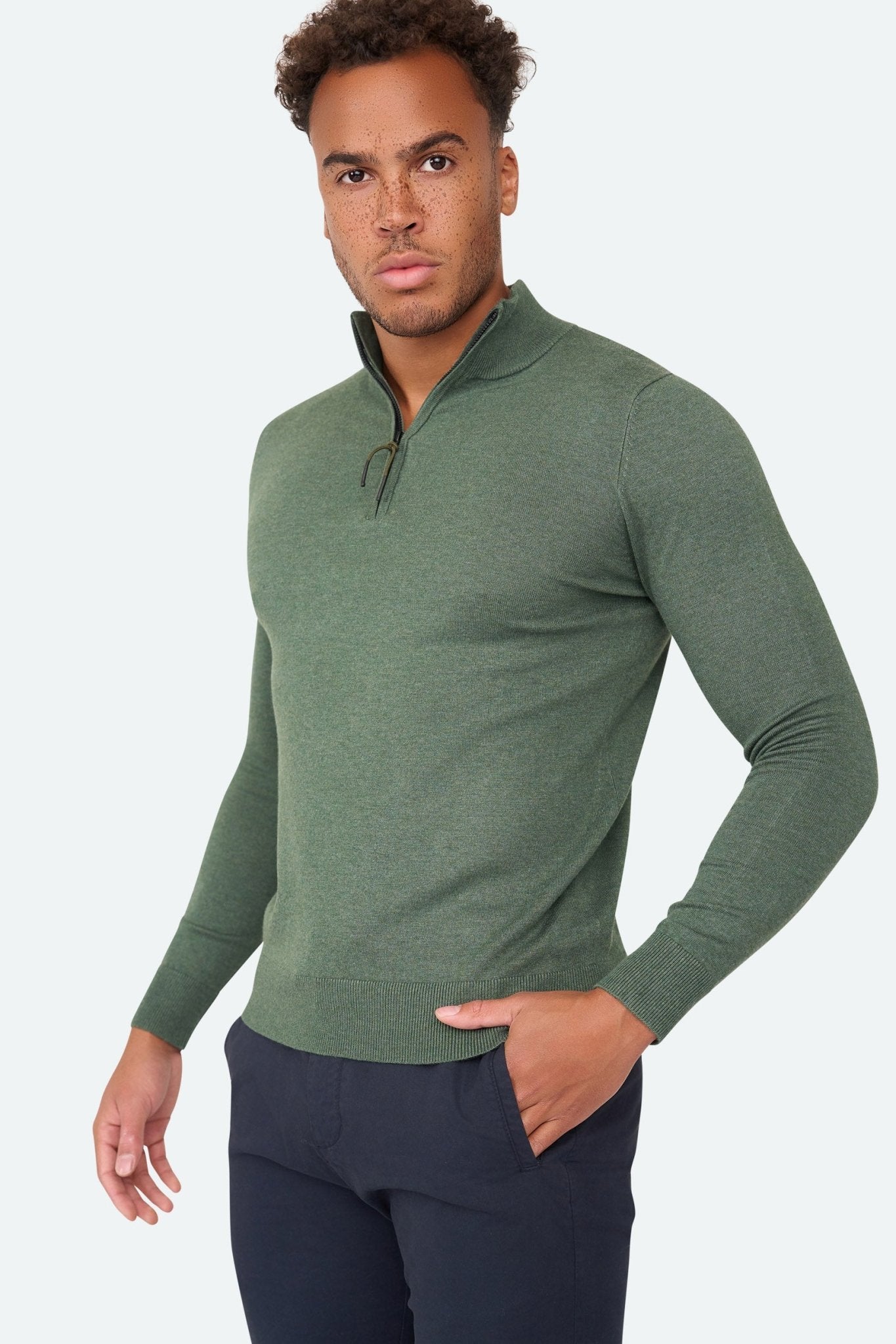 Zipper pullover Simon Duck Green - Solution Clothing